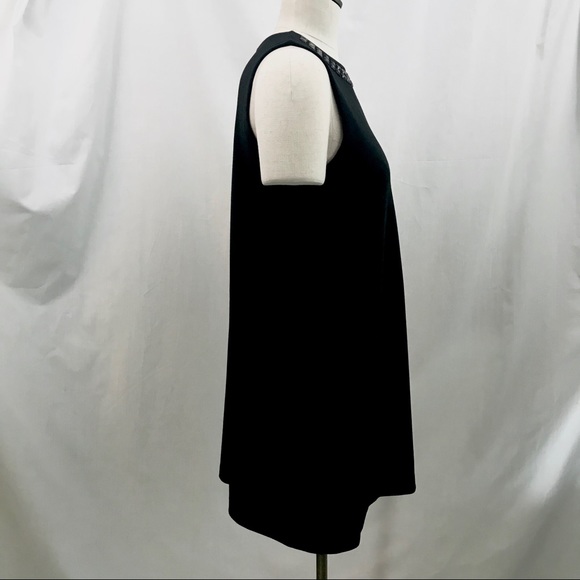 Isaac Mizrahi Black Shift Dress Beaded neckline EUC Medium Lined A-Line - Picture 6 of 10
